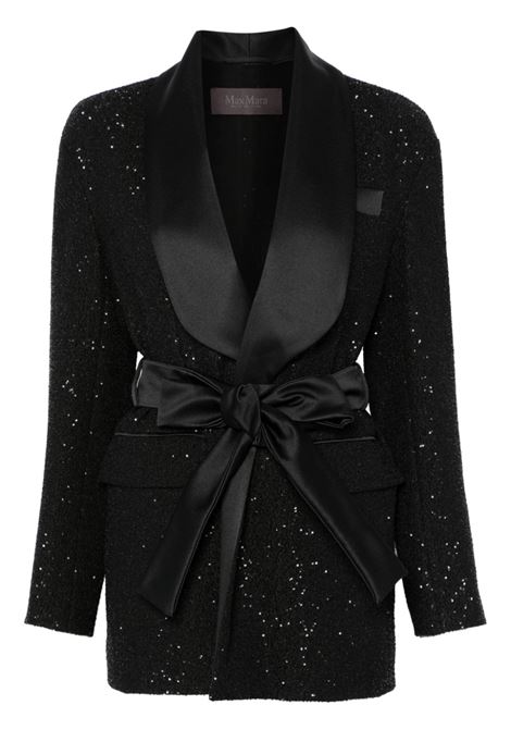 Black pau belted blazer Maxmara piano - women MAXMARA PIANOFORTE | Blazers | 2421046054600001